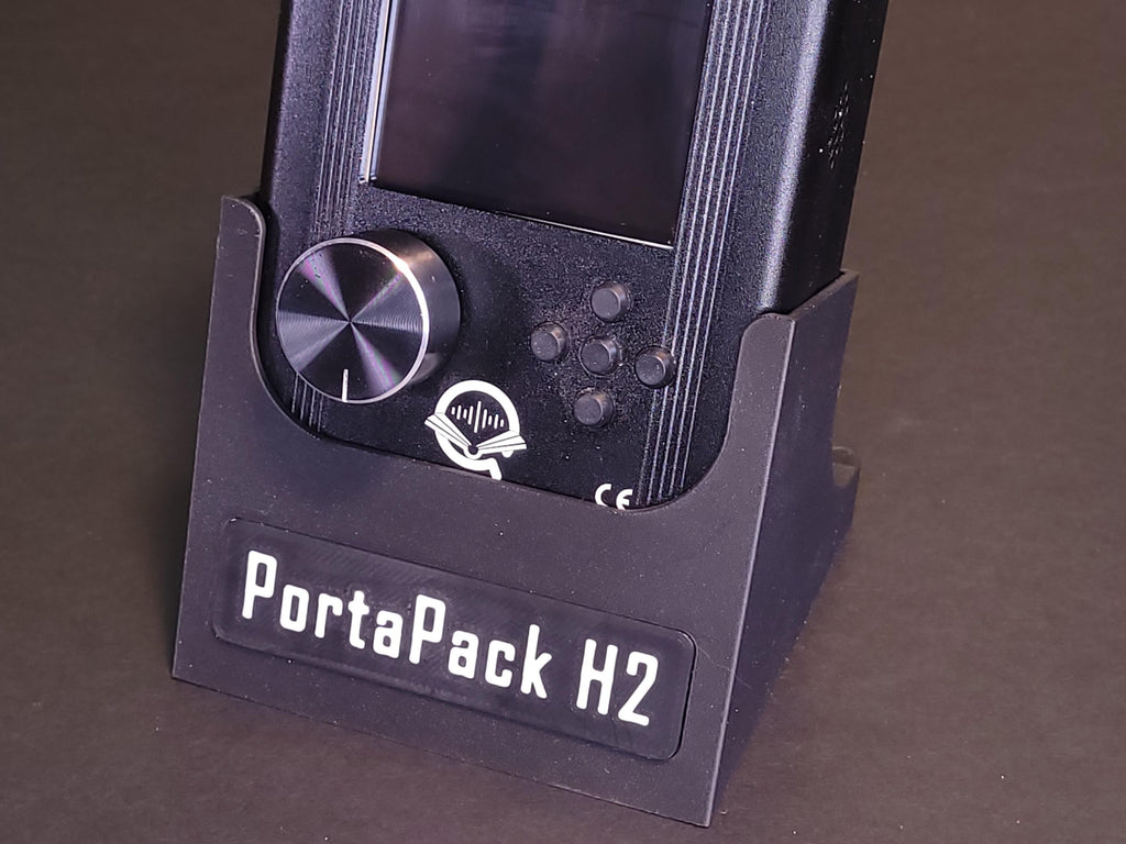 PortaPack H2 Desk Stand with Custom Callsign Plate