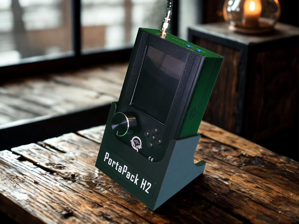 PortaPack H2 Desk Stand with Custom Callsign Plate