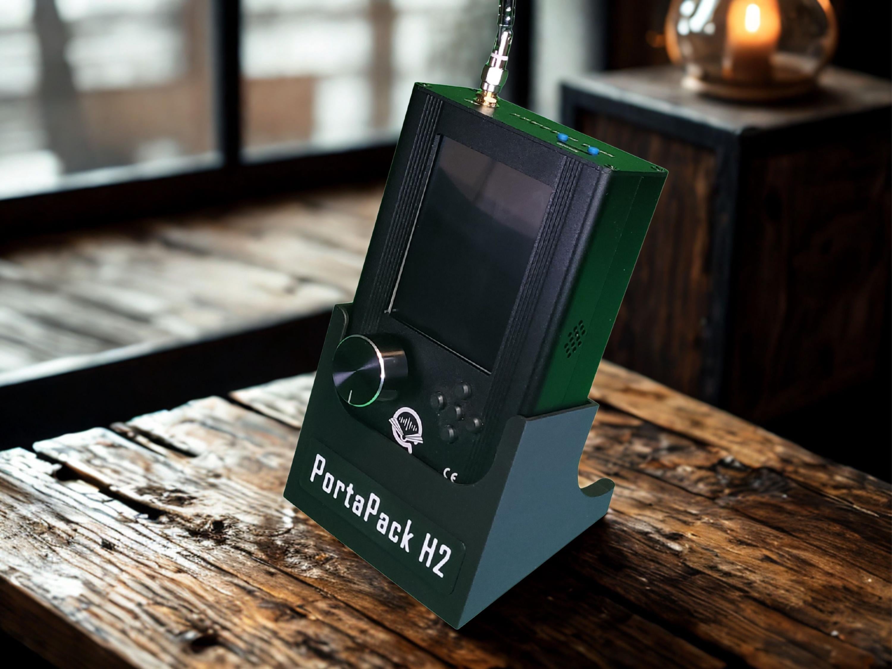 PortaPack H2 Desk Stand with Custom Callsign Plate
