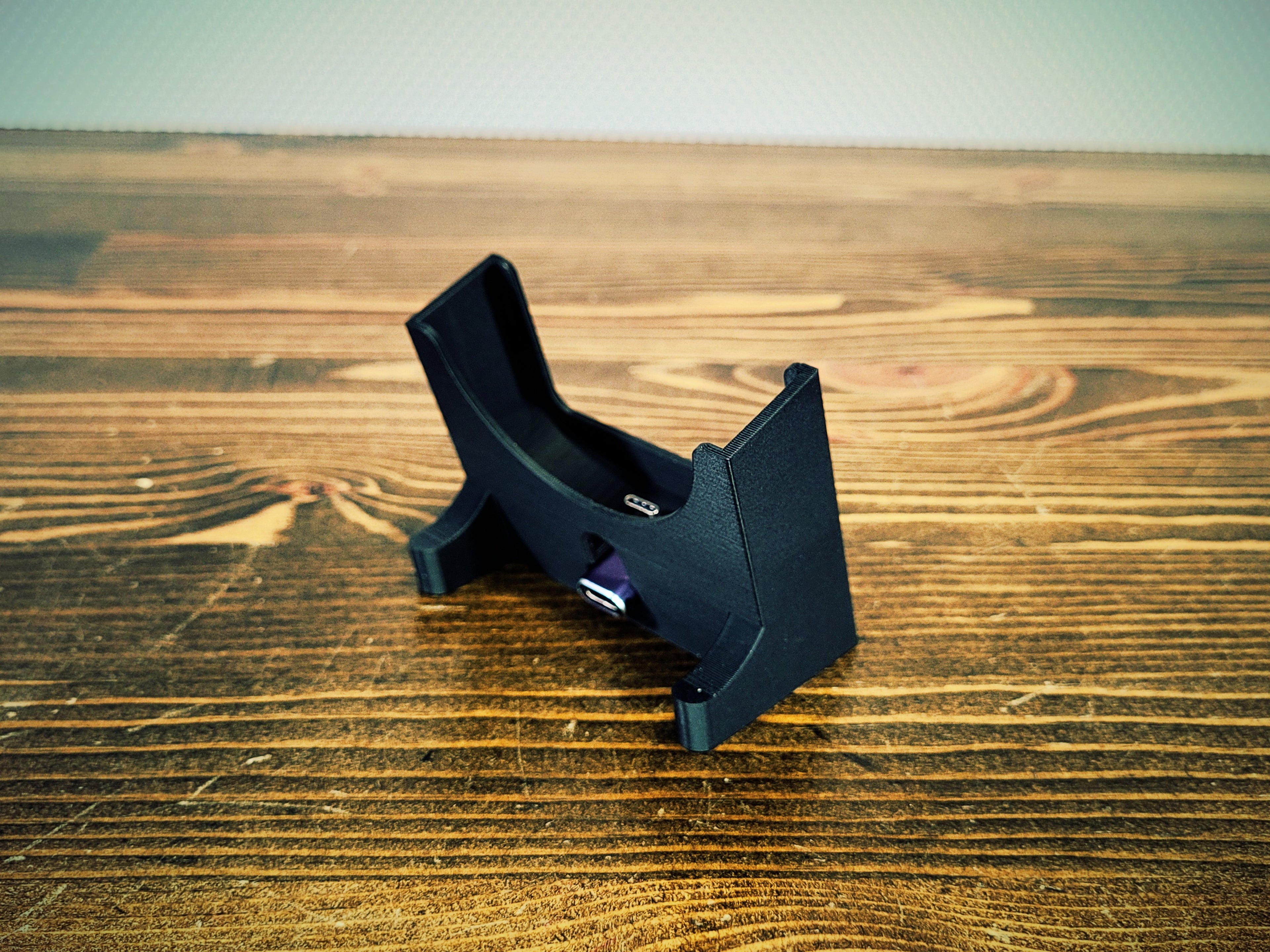 Back view of Lilygo T-Deck Plus Desktop Stand showing USB adapter placement