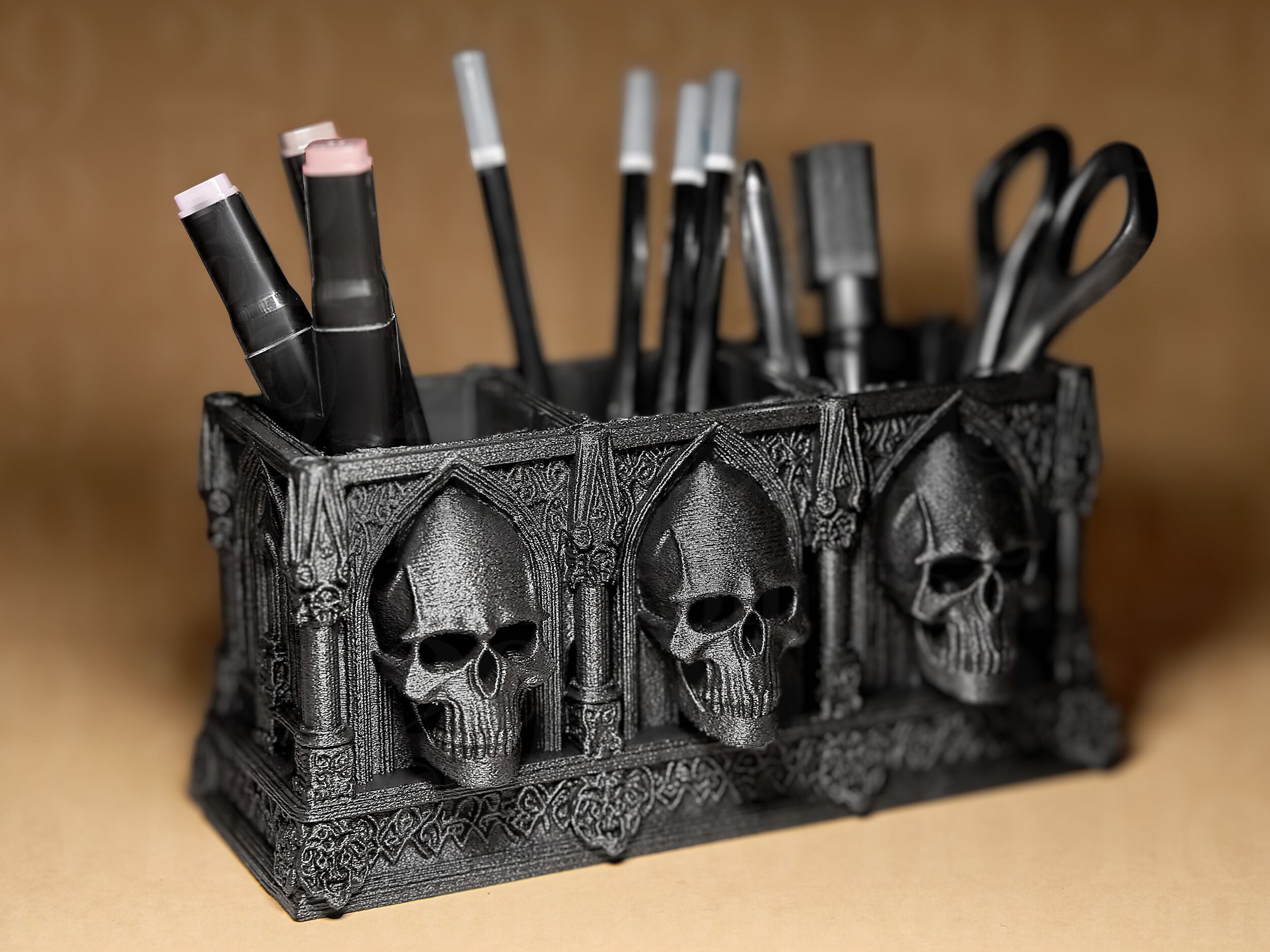 Skull Desk Organizer - Gothic Skull Series