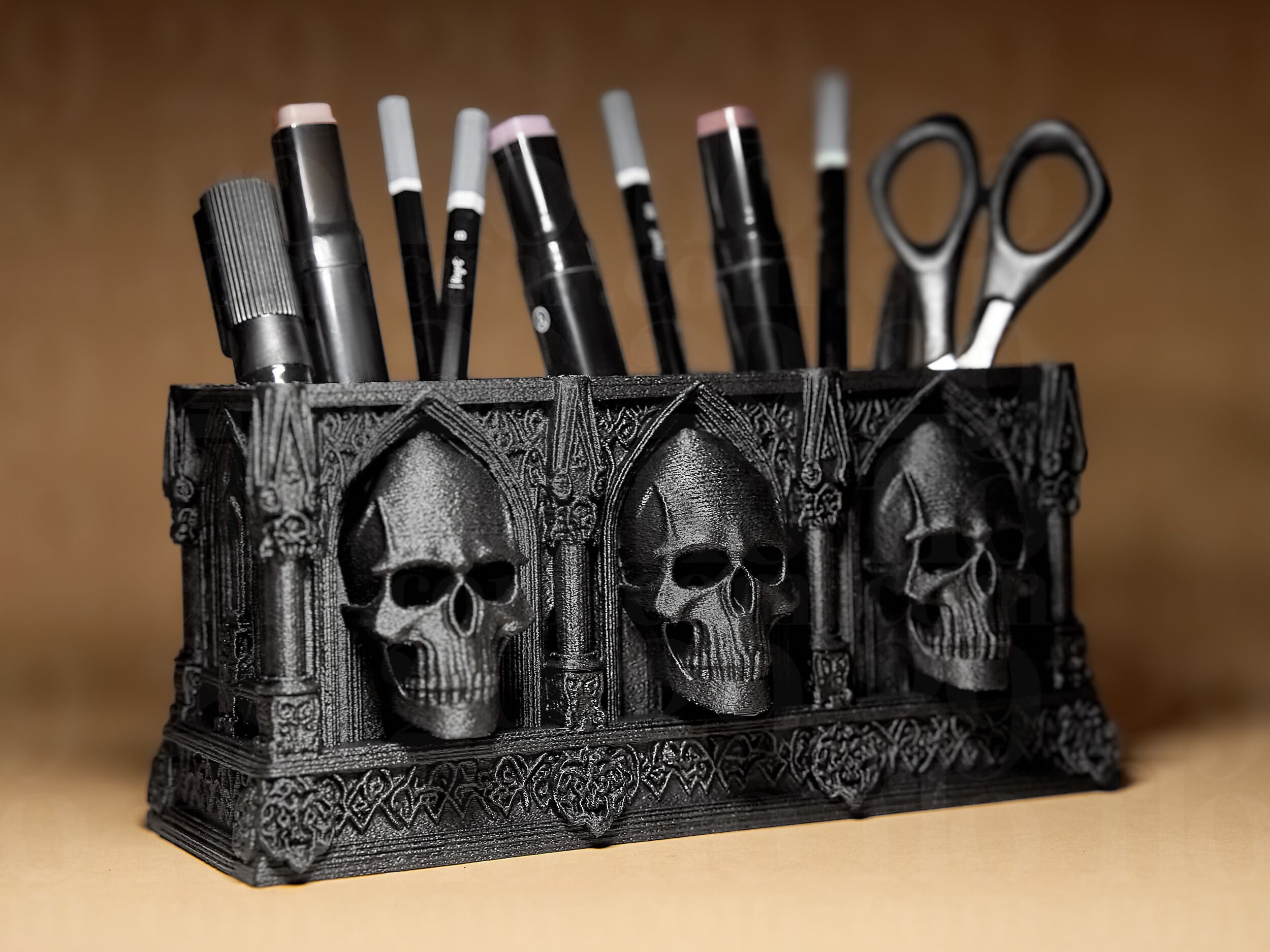 Skull Desk Organizer - Gothic Skull Series